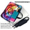13 Inch Laptop Shoulder Bag For Men Women,Waterproof Briefcase Messenger Bag Watercolor Rainbow Rose Laptop Sleeve Bag W/Strap Handle view 3