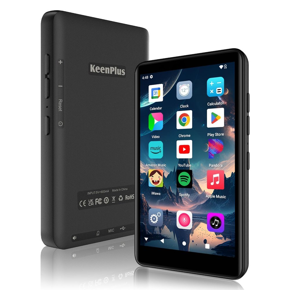 144GB Smart MP3 Player with Bluetooth and WiFi,KeenPlus MP4 4.0" Touch Screen and Android 13 Supports Latest Apps & Browsing,Pre-Installed Spotify,Amazon Music & Mainstream Apps,Parental Controls