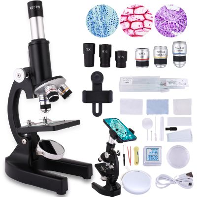 Microscope for Kids & Adults,40X-2000X Microscope with Phone Adapter & Slides Set,Suitable for Students School Lab and Home Education
