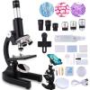 Microscope for Kids & Adults,40X-2000X Microscope with Phone Adapter & Slides Set,Suitable for Students School Lab and Home Education view 1