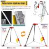 Aluminum Confined Space Tripod Kit with Adjustable Legs & Safety Harness - Lifting Rescue Equipment for Sewer, Well, Underground Pipe, Tunnels (1800 lbs Capacity, No Fall Arrestor) view 3