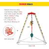 Aluminum Rescue Tripod Kit 1200lbs/1800lbs/2600lbs, Confined Space Tripod with Fall Protection, Firefighting & High-Altitude Safety System, Durable Rescue Gear for Work at Heights view 3