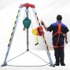 Adjustable Aluminum Tripod Rescue System for Sewer Rescue - 2600lbs Capacity, Safety Self-Locking Device, Fall Arrester & 15m Lifting Winch for Emergency Confined Spaces view 1