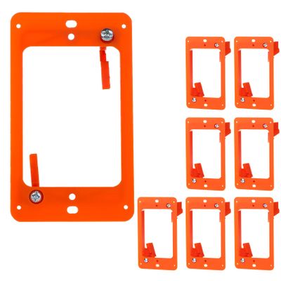 8Pack Low Voltage Mounting Bracket 1 Gang 2 Ring Drywall Cables Pass Through Wall Plate Wallboard Single Gypsum Board Outlet Hider Wires Speaker Coaxial Management Grommets Media Tool Cord Recessed