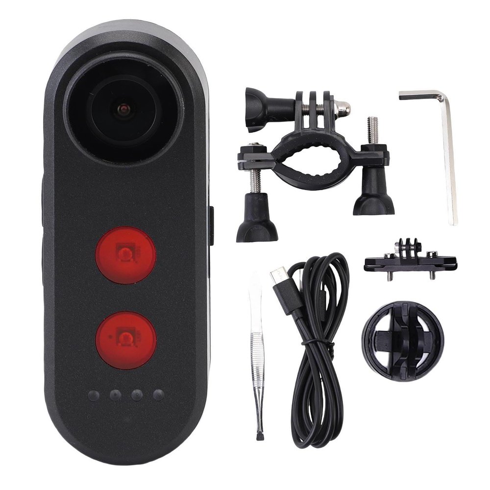 RiToEasysports Bike Camera Tail Light, 1080P 140 Degree Lens Loop Recording IPX6 Water Proof Bike Rear View Camera with 180 Adjustable Bracket for Cycling Safety (16G)