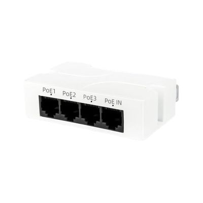 4-Port POE Extender 10/100Mbps 1 to 3 Network Switch Repeater with IEEE802.3af and Play Function
