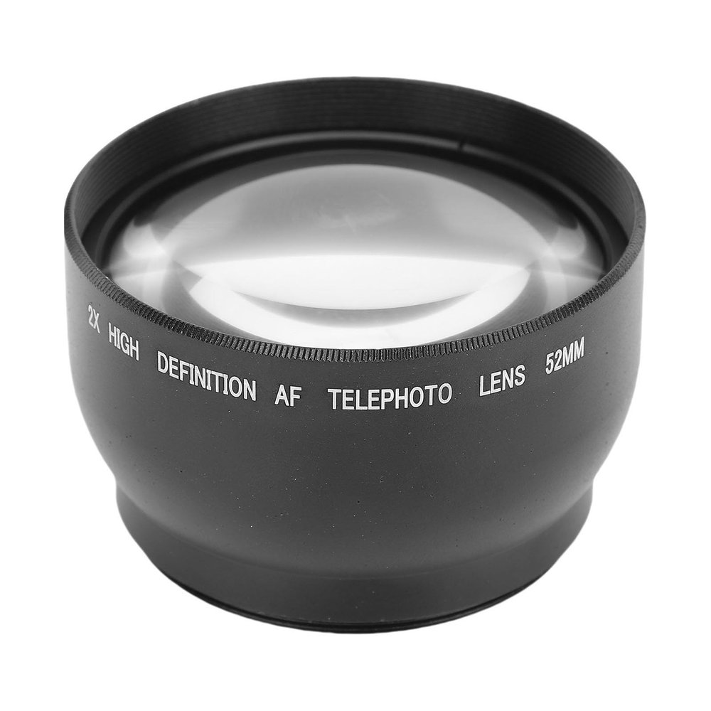 Pomya 52mm 2X Magnification HD Teleconverter Telephoto Lens for 52mm Mount Camera, Professional Telephoto Conversion Lens, Lightweight Aluminum Alloy T2 Lens Thread Install