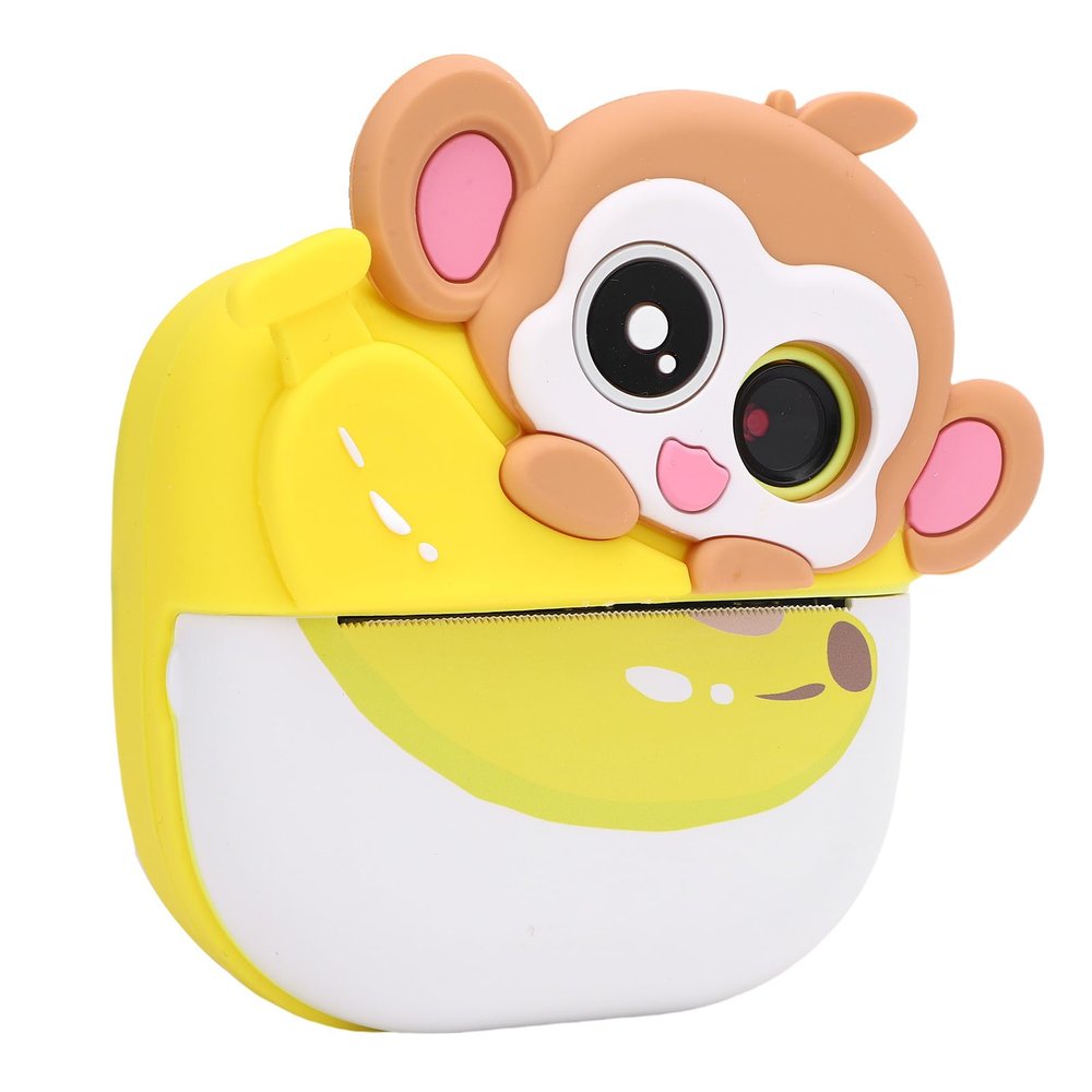 CUIFATI 48MP FHD Selfie Instant Print Digital Camera with 2 Inch Screen, for Toddlers Birthday Xmas Gifts, Cartoon Instant Camera, Cute Monkey Thermal Instant Camera