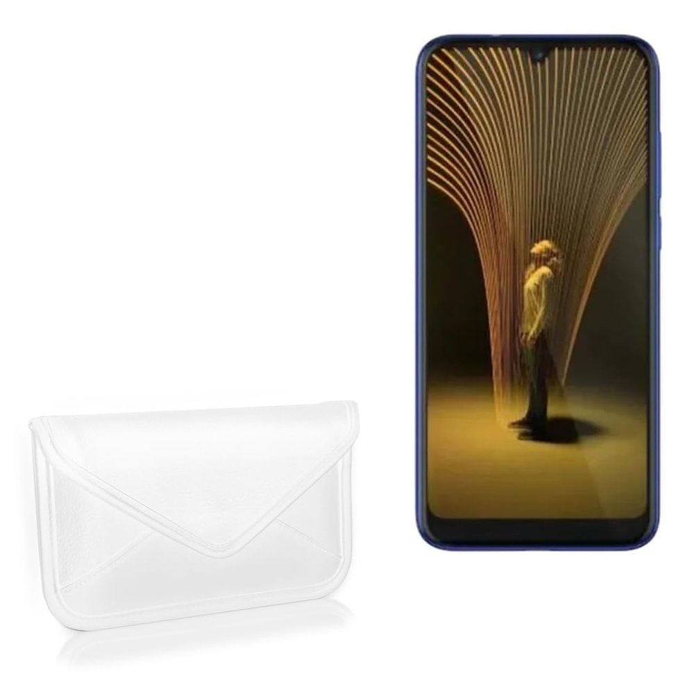 BoxWave Case Compatible with MarQ by Flipkart M3 Smart - Elite Leather Messenger Pouch, Synthetic Leather Cover Case Envelope Design - Ivory White