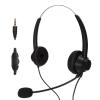 nehzgnauh H360D 3.5VA Business Telephone Headset, 3.5mm Double Sided Binaural On Ear Headphones for Call Centers, Conferences, with HD Microphone, Adjustable Volume, Durable ABS Material, B view 1