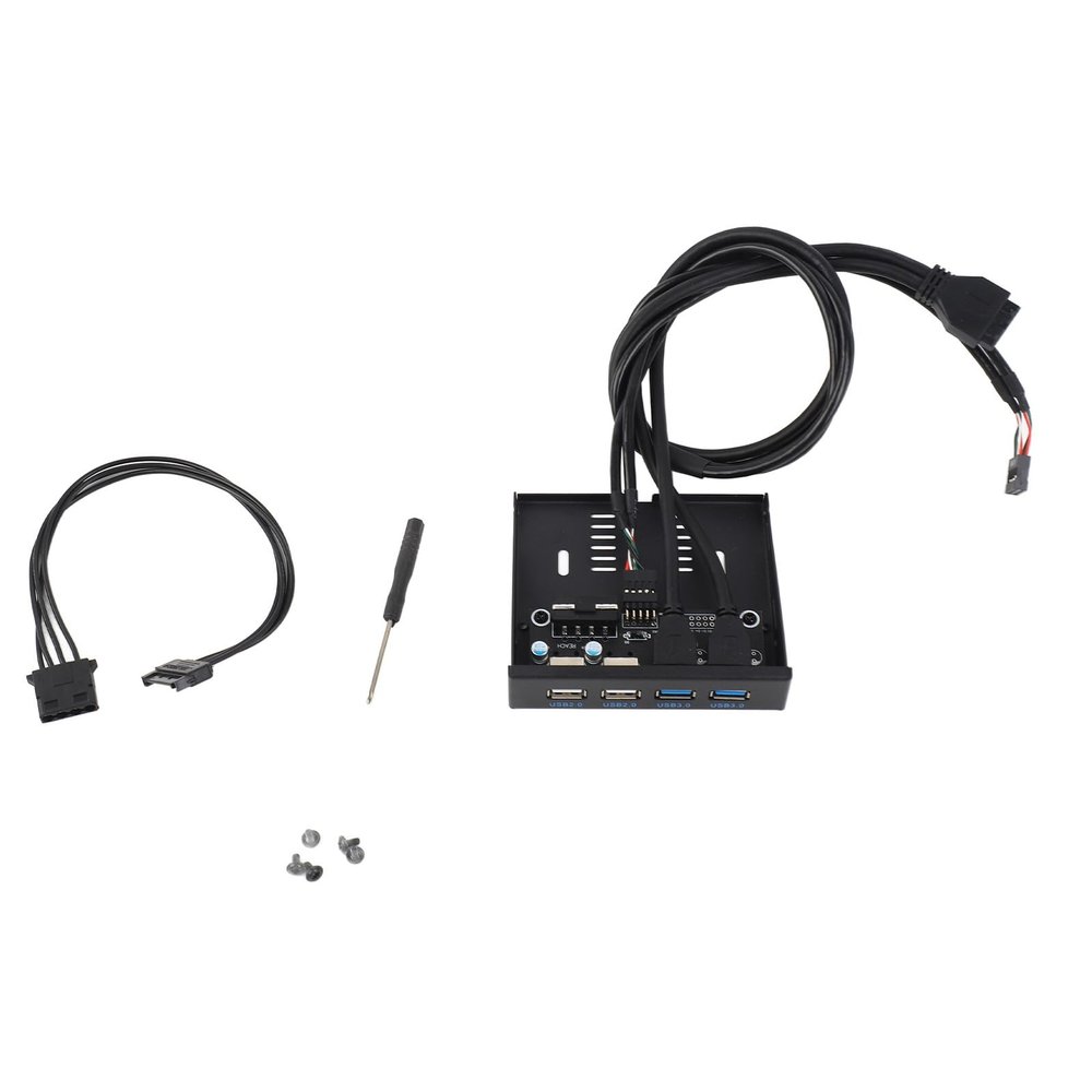 3.5 Inch Front Panel USB3.0 Hub, 4 Port Internal Combo Bracket Adapter, High Speed Data Transfer for PC Desktop, Convert Floppy Drive Space