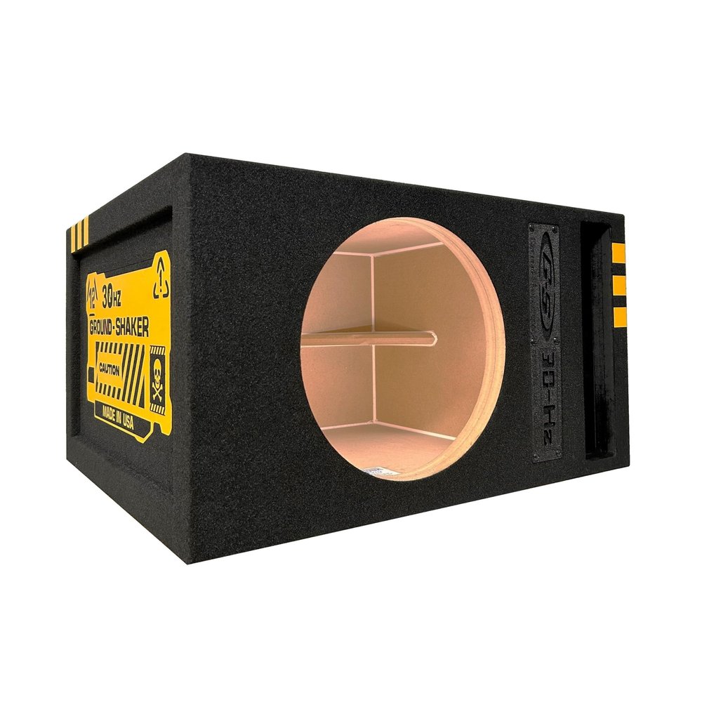10" Single Competition Ported Sub Box Speaker Enclosure Vented 10" Car Audio Subwoofer Box with Caution Skull Design
