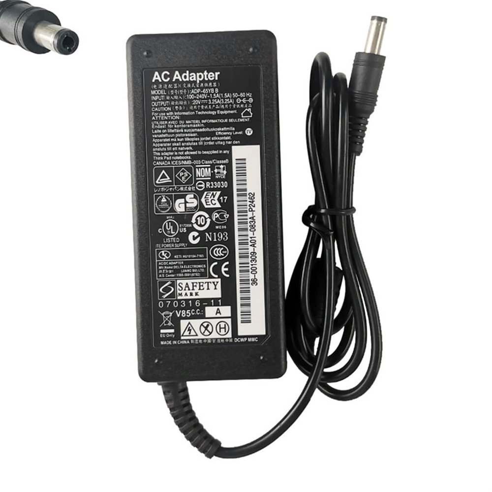 20V 3.25A 65W 5.5 * 2.5mm AC Adapter for Zebra GK888TT GK888T GK888CN LP2844 Power Supply