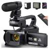 YPMart() 6K Ultra HD Professional Video Cameras for Photography 18X Digital Zoom Live Streaming Camcorders 64MP Vlogging Recorder(with Light mic) view 1