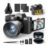 YPMart() Macro Lens 4K Digital Camera Flip Screen Selfie Camcorder 48MP Vlog WiFi Webcam Video Recorder 16X Zoom view 1