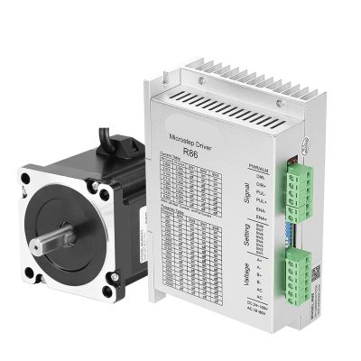 86mm Nema34 Open Loop 2 Phase 3.5Nm~12N.M Stepping Stepper Motor with Stepper Motor Driver R86 Kit for Computerized Numerical Control Machines(6.5nm R86 86AM65 KIT)