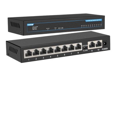 1 Pcs 5 8 10 Port Gigabit Switch Fast Ethernet Switch 1000Mbps Smart Network Switch Gigabit High Performance RJ45 Hub Internet Splitter(1010G)