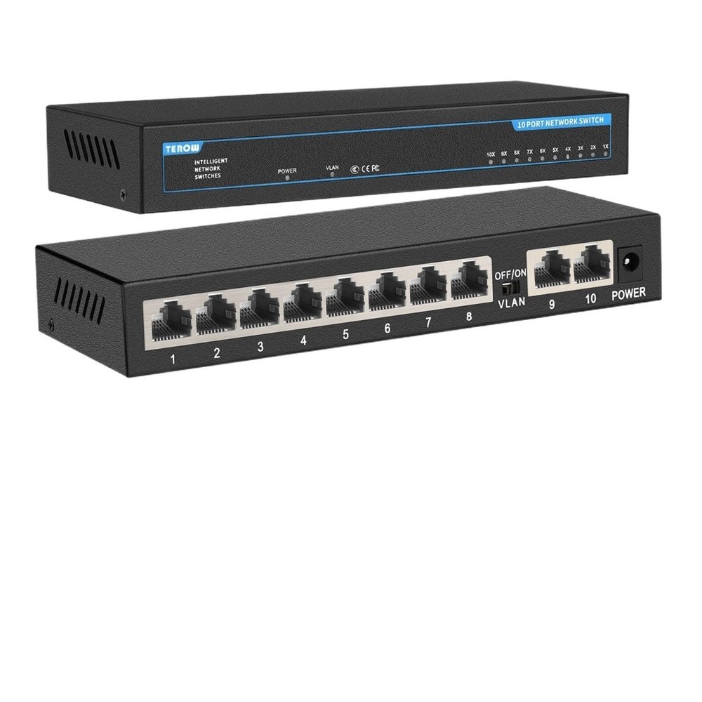 1 Pcs 5 8 10 Port Gigabit Switch Fast Ethernet Switch 1000Mbps Smart Network Switch Gigabit High Performance RJ45 Hub Internet Splitter(1010G)