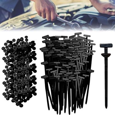 100PCS Nylon Universal Cable Tie Buckle, Heavy Duty Self Locking Nylon Zip Ties, 2025 Upgrade Multipurpose Plastic Cable Ties Tool, UV Resistant Black Zipties for Car Daily Repair