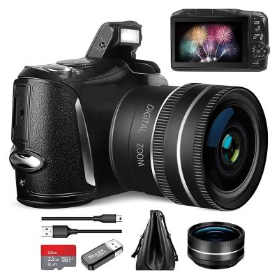 YPMart() 4K Digital Camera for Photography and Video 48MP Vlogging 52mm Wide Angle 16X Zoom 3.0 Inch Screen