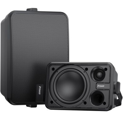 Inwa Outdoor Bluetooth Speakers, Active Passive Wall Mount Speaker, Waterproof Wireless Indoor/Outdoor Stereo Sound Set W/Aux in, Sound System for Patio/Porch/Gazebo/Garage(Pair, MZ-660)