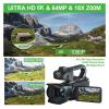 YPMart() 6K HD Video Cameras for Photography 64MP WiFi Professional Livestream Webcam Camcorder for Night Vision Vlogging Camera(Standard) view 3