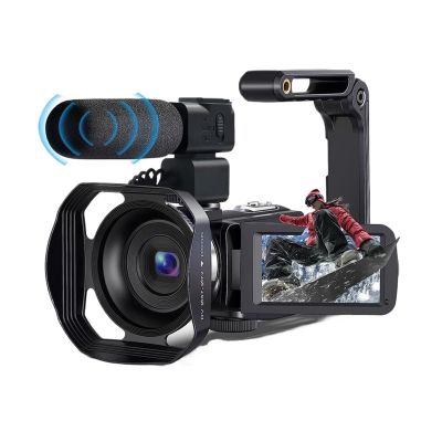 YPMart() 4K Digital Photography Camera 48MP Compact Vlogging 3 Inch Rotatable Touch Screen Handheld DV 270 Flip with Flash(with 32GB Card,AC-254-KM Upgraded)