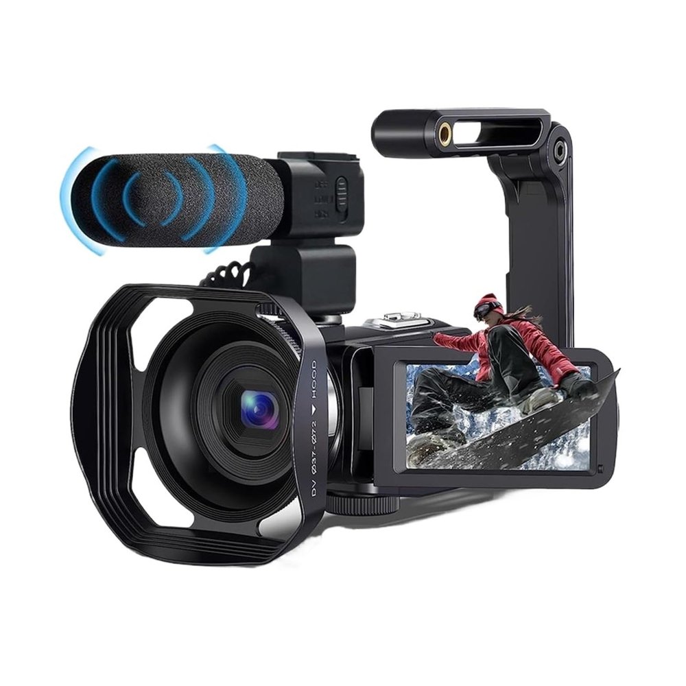YPMart() 4K Digital Photography Camera 48MP Compact Vlogging 3 Inch Rotatable Touch Screen Handheld DV 270 Flip with Flash(with 32GB Card,AC-254-KM Upgraded)