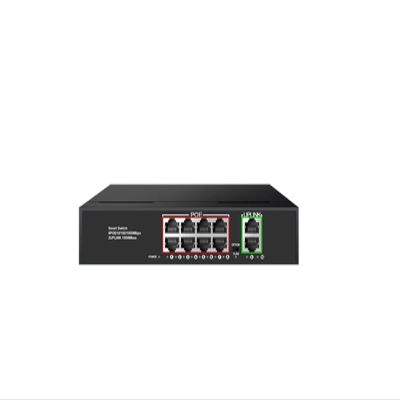 10-Port POE Switch Gigabit Network Switch POE VLAN with SFP 10/100/1000Mbps(8 POE Black)
