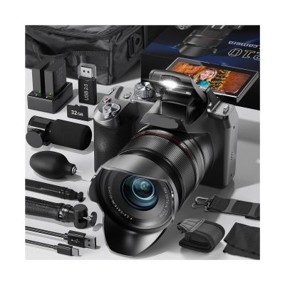 YPMart() 5K Digital Cameras for Photography, 16X Optical Zoom Camera with WiFi & App Control,64MP Vlogging with 3-inch Screen