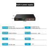 18-Port POE Network Switch 16-Port 100M POE+2 Port 1000M uplink 52V 190W 3.85A VLAN 250m Distance from POE(TXE191) view 2