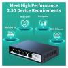 2.5GbE Ethernet Switch 5-Port 2.5G Network Switch Fanless Small Home Lab Setup Switch Unmanaged and Play view 3