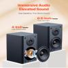 VEVOR Powered Bookshelf Speakers, 20W x 2, Active Studio Monitor Speaker with 4 Inch Woofer, Adjustable Volume and Audio with Bluetooth Optical Connection, Wooden Enclosure, for Record Player PC TV view 2