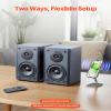 VEVOR Powered Bookshelf Speakers, 20W x 2, Active Studio Monitor Speaker with 4 Inch Woofer, Adjustable Volume and Audio with Bluetooth Optical Connection, Wooden Enclosure, for Record Player PC TV view 3