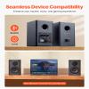 VEVOR Powered Bookshelf Speakers, 20W x 2, Active Studio Monitor Speaker with 4 Inch Woofer, Adjustable Volume and Audio with Bluetooth Optical Connection, Wooden Enclosure, for Record Player PC TV view 4