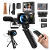 YPMart() 4k Digital Cameras for Photography48MP Video Camera for Vlogger Kit-Microphone & Remote Control Tripod Grip view 2