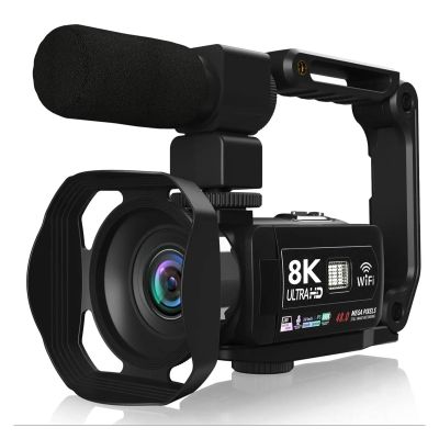 YPMart() 8K Digital Photography Camera 48MP Handheld DV 18X igital Zoom Recorder 3'' LCD Touch Screen Portable Recording Camcorder(NO Card,1B)