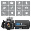 YPMart() 4K Digital Video Camera 18X Zoom 56MP 2 In1 Photo Travel Vlogging Camcorder 3" Rotatable Screen HD DV(AF2-hod-lig-mic-st) view 3