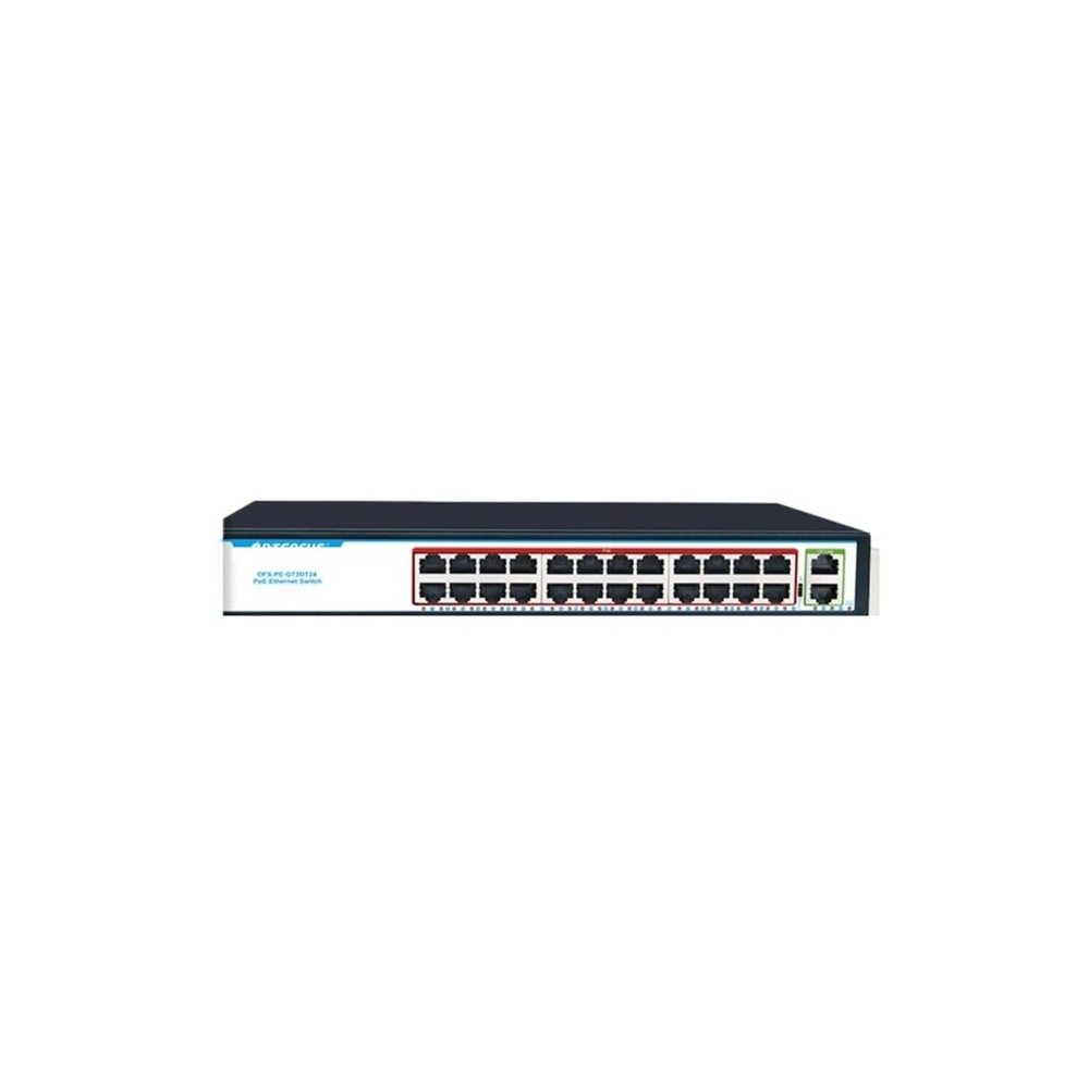 24-Port 1000mbps POE Switch, 400W 48V Gigabit Fiber Smart Poe SFP Rj45 Network(OFS-PE-GT2DT24)