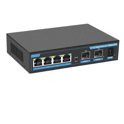 4-Port 2.5G Switch Ethernet RJ45 Port 10G SFP Gigabit Switch and Play Unmanaged 2.5Gbps Switch(Switch with EU Plug)