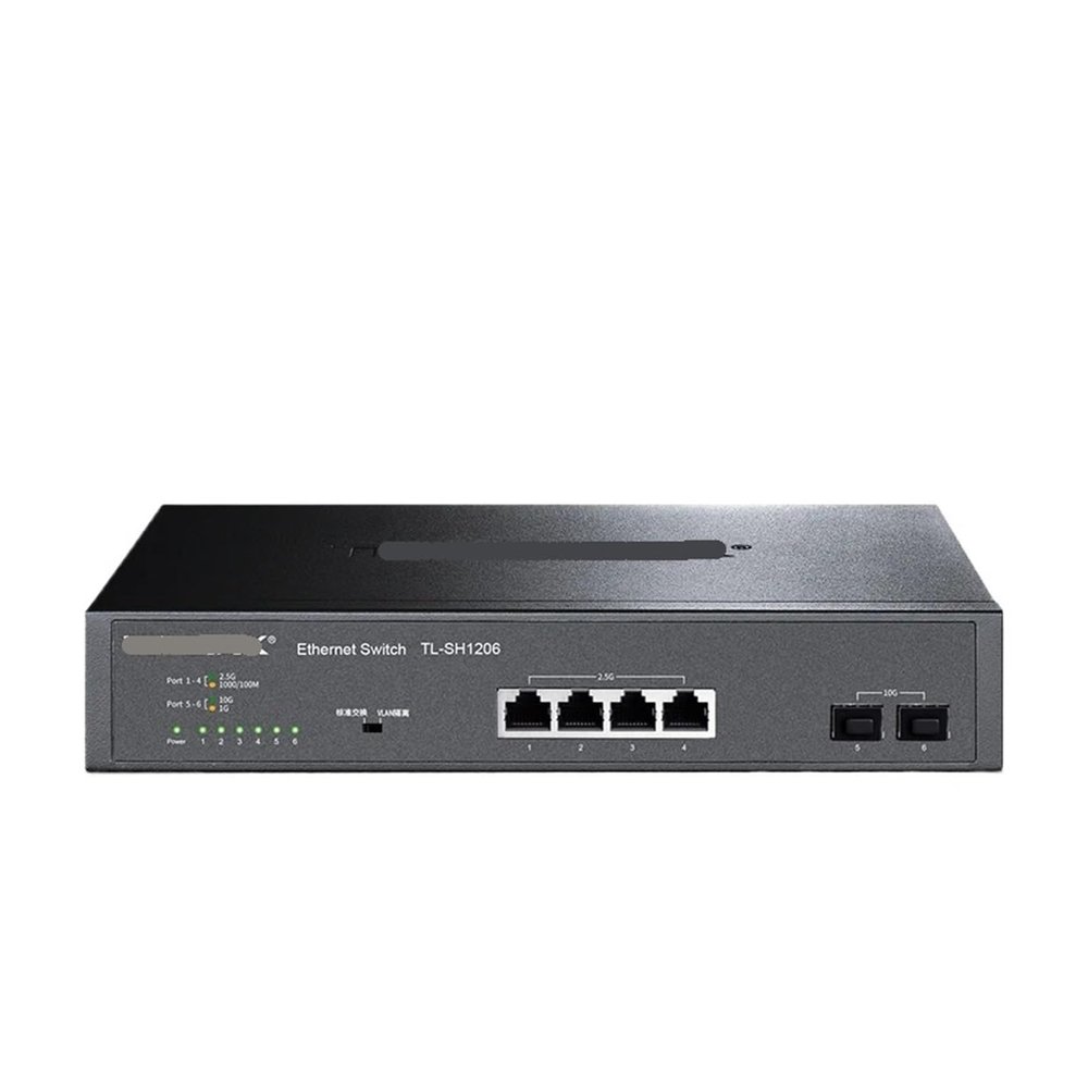 4-Port 2.5G Ethernet Switch 2.5Gbe Network Switch with 10G SFP+ Uplink Network Hub Internet Splitter TL-SH1206(UK Adapter)