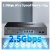 4-Port 2.5G Ethernet Switch 2.5Gbe Network Switch with 10G SFP+ Uplink Network Hub Internet Splitter TL-SH1206(UK Adapter) view 2
