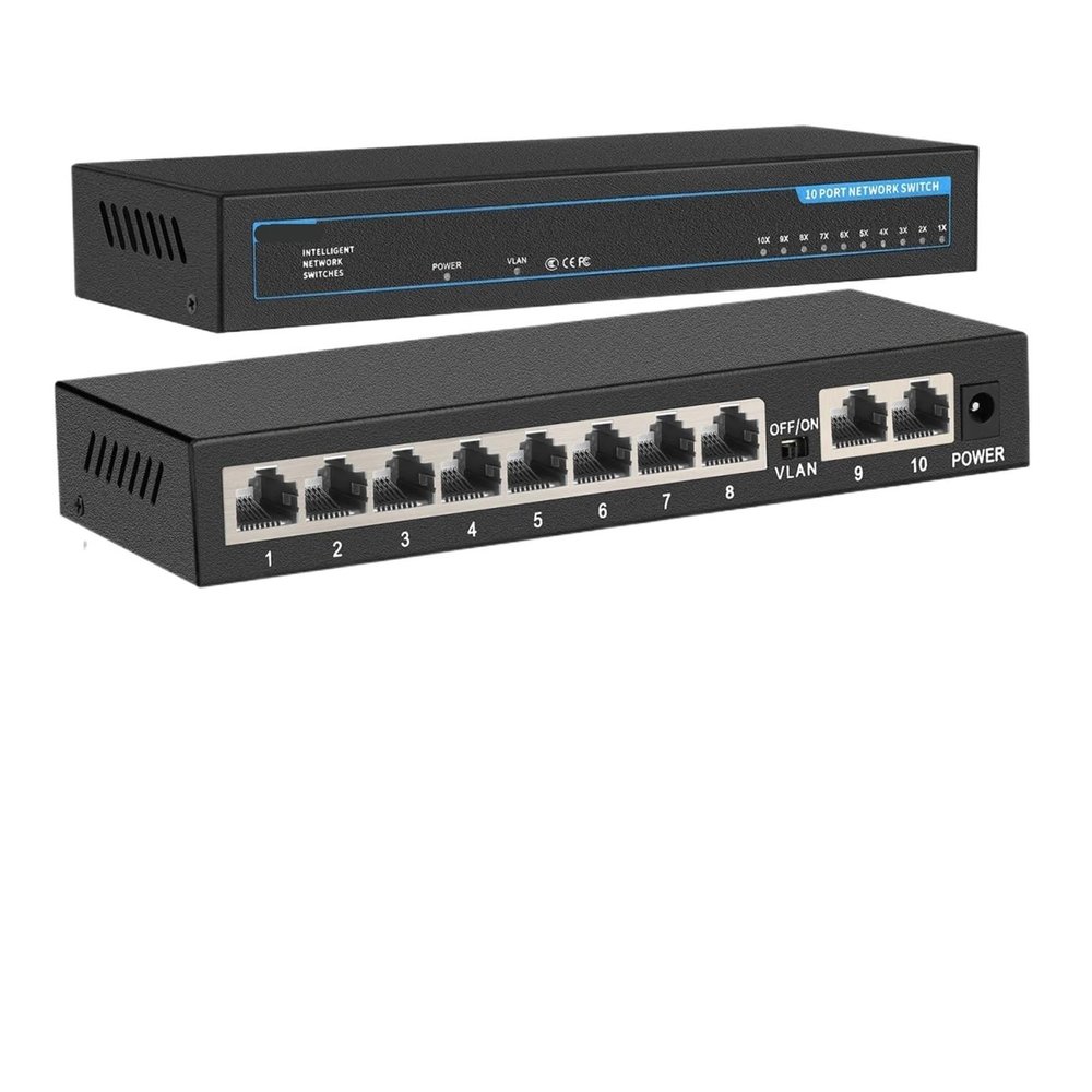 1 Pcs Gigabit Switch 10 Ports 1000Mbps Ethernet Switch Gigabit Network Fast Switch(1010G)