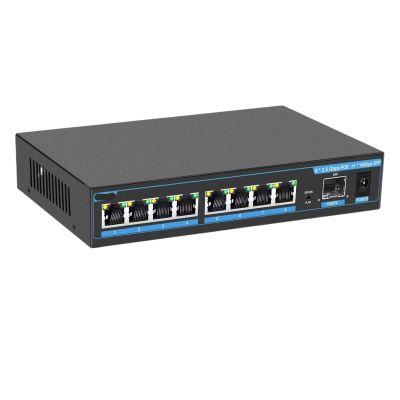 2.5G POE Switch 2.5g Network Ethernet Switch 4 Ports 8 Ports unmanaged LAN hub fanless AI WTD and Play(POE Switch 9 Port)