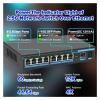 2.5G POE Switch 2.5g Network Ethernet Switch 4 Ports 8 Ports unmanaged LAN hub fanless AI WTD and Play(POE Switch 9 Port) view 3
