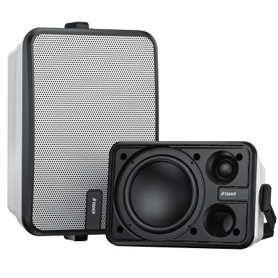 Inwa Outdoor Bluetooth Speakers, Waterproof Wall Mount Speaker, Powerful Indoor/Outdoor Sound System, Wireless Sync Up to 100 Speakers, Suitable for Patio/Porch/Gazebo/Garage, Pair (MZ-658)