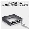 5-Port Gigabit Ethernet Switch 1000BASE-T Network Switch and Play Network Hub Internet Splitter TL-SG1005D(US Adapter) view 3