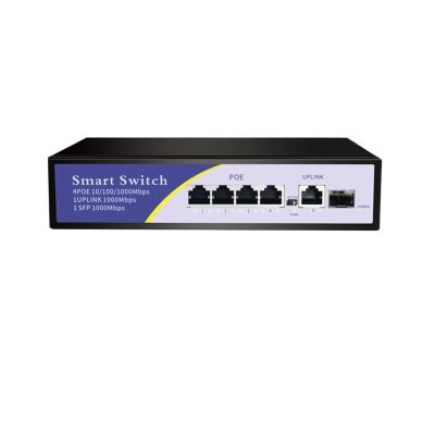 48V Network POE Switch Gigabit 1000Mbps 6-Port Ethernet IEEE 802.3af/at Switch