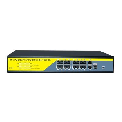 16-Port POE Network Switch Gigabit 48V POE Switch RJ45 Hub LAN Splitter 10/100/1000Mbps Switch, and Play, Easy to Set up