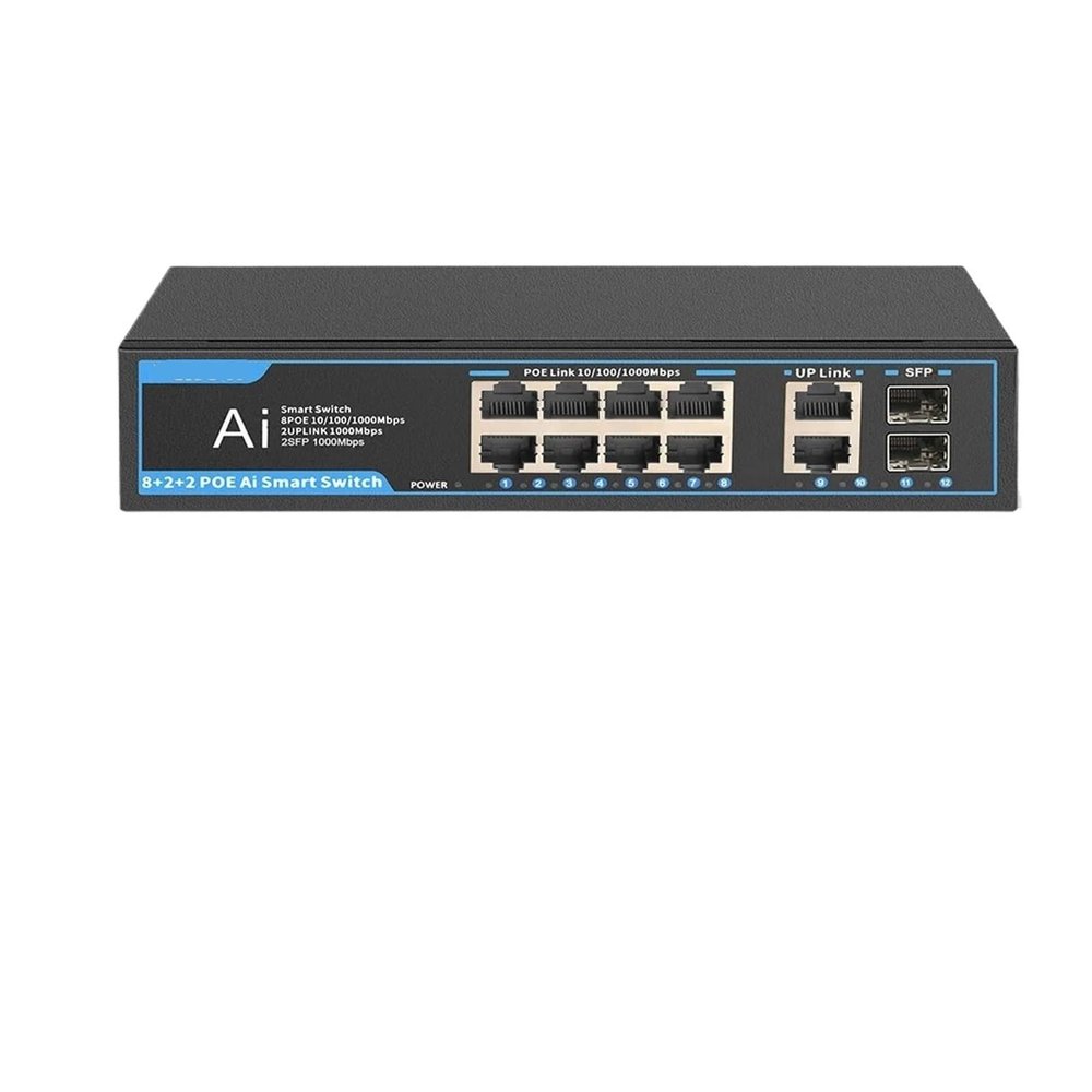 6/12 Port 1000Mbps Network Switch 52V 120W 4/8 Port POE Ethernet Switch Gigabit Switch(08G22GB)
